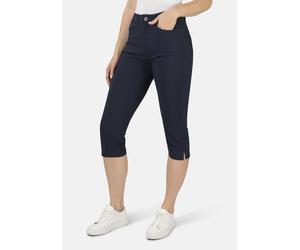 7/8-Hose STOOKER WOMEN "Tahiti Twill Capri Slim Fit", Damen, Gr. 42, Länge 21, blau (blau night), Twill, 70% Viskose, 26% Polyamid, 4% Elasthan, eng 7/8-Länge, Hosen 7/8-Hose, Capri Slim Fit Casual Cl