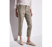 7/8-Hose STREET ONE, Damen, Gr. 42, Länge 26, grau (buff grau), Web, 97% Baumwolle, 3% Elasthan, unifarben mit Farbeinsatz, comfort fit 7/8-Länge, Hosen 7/8-Hose, 4-Pocket Style (96758722-42) buff gra