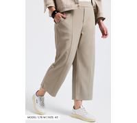 7/8-Hose STREET ONE, Damen, Gr. 44, Länge 26, buff grau, Web, Obermaterial: 95% Polyamid, 5% Elasthan, unifarben, casual, straight fit 7/8-Länge, Hosen, mit Taschen und Gummizug (51675151-44) buff gra