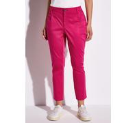 7/8-Hose STREET ONE, Damen, Gr. 44, Länge 26, lila (juicy berry), Web, 97% Baumwolle, 3% Elasthan, unifarben mit Farbeinsatz, comfort fit 7/8-Länge, Hosen 7/8-Hose, 4-Pocket Style (31663967-44) juicy