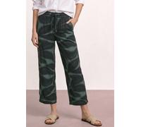 Stoffhose STREET ONE, Damen, Gr. 38, Länge 26, deep bound grün, Stoff, 100% Viskose, gemustert, loose fit 7/8-Länge, Hosen Stoffhose, mit Wide Legs (21983722-38) deep bound grün