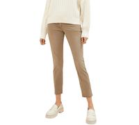 7/8-Hose TOM TAILOR "Tapered", Damen, Gr. 40, Länge 28, braun (schwarz sepia), Web, Obermaterial: 92% Baumwolle, 5% Polyester, 3% Elasthan. Futter: 100% Baumwolle, 7/8-Länge, Hosen 7/8-Hose, mit Binde