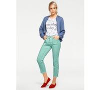 7/8-Hose HEINE, Damen, Gr. 42, Normalgrößen, blau (türkis), 98% Baumwolle, 2% Elasthan, Miedereinsatz:85% Polyester, 15% Elasthan, unifarben, 7/8-Länge, Hosen 7/8-Hose (34196440-42) türkis