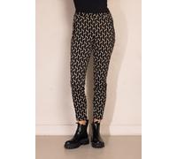 7/8-Hose ZHRILL "ZHCHIARA", Damen, Gr. 27, N-Gr, schwarz beige gemustert, Web, Obermaterial: 72% Polyester, 26% Viskose, 2% Elasthan, knöchellang, Hosen 7/8-Hose, Grafisches Allover-Muster, Slim Fit, 