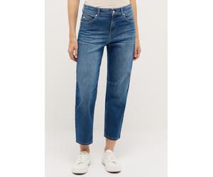 7/8-Jeans ANGELS "EVY", Damen, Gr. 40, Länge 28, mid blau used, Denim/Jeans, Obermaterial: 91% Baumwolle, 6% Polyester, 3% Elasthan, relaxed fit wadenlang, Jeans, 7/8-lange Schnittform, lockere Passfo