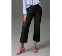 7/8-Jeans ANISTON CASUAL, Damen, Gr. 40, N-Gr, schwarz, Denim/Jeans, Obermaterial: 98% Baumwolle, 2% Elasthan, Abriebeffekte, unifarben, figurbetont 7/8-Länge, Jeans, mit leicht ausgefranstem Beinabsc
