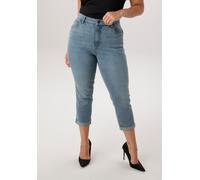 7/8-Jeans ANISTON PLUS, Damen, Gr. 46, N-Gr, blau (bleached), Web, Obermaterial: 81% Baumwolle, 17% Polyester, 2% Elasthan, bequem 7/8-Länge, Jeans, im 5-Pocket-Style (25111455-46) bleached