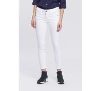7/8-Jeans ARIZONA "mit Keileinsätzen", Damen, Gr. 42, N-Gr, weiß, Denim/Jeans, Obermaterial: 98% Baumwolle, 2% Elasthan, Basic, skinny fit 7/8-Länge, Jeans, extra-enger Schnitt, Used-Look-Waschung, ni