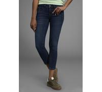 7/8-Jeans ARIZONA "mit Keileinsätzen", Damen, Gr. 46, N-Gr, blau (dunkelblau us), Denim/Jeans, Obermaterial: 76% Baumwolle, 16% Polyester, 7% Viskose, 1% Elasthan, Basic, skinny fit 7/8-Länge, Jeans, 