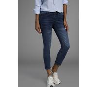 7/8-Jeans ARIZONA "mit Keileinsätzen", Damen, Gr. 50, N-Gr, blau (mid blau use), Denim/Jeans, Obermaterial: 76% Baumwolle, 16% Polyester, 7% Viskose, 1% Elasthan, Basic, skinny fit 7/8-Länge, Jeans 7/