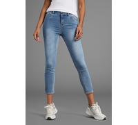 7/8-Jeans ARIZONA "Shaping", Damen, Gr. 44, N-Gr, blau (bleached), Jeans, Obermaterial: 79% Baumwolle, 19% Polyester, 2% Elasthan, Abriebeffekte, Basic, slim fit 7/8-Länge, Jeans, eng anliegend, Röhre