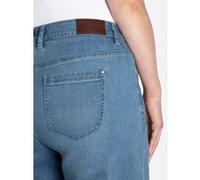 Bequeme Jeans SHEEGO, Damen, Gr. 42, Normalgrößen, blau (blau, bleached), 95% Baumwolle, 3% Polyester, 2% Elasthan, unifarben, 7/8-Länge, Jeans (15842538-42) blau, bleached