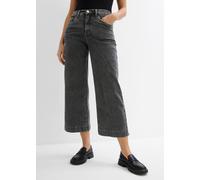 7/8-Jeans BONPRIX, Damen, Gr. 36, N-Gr, grau (hellgrau denim used (länge: regulär)), Obermaterial: 98% Baumwolle, 2% Elasthan, loose fit, Jeans, verkürztes 7/8-Design, weites Bein, Loose Fit, mit Elas