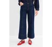 7/8-Jeans BONPRIX, Damen, Gr. 46, N-Gr, tiefblau denim ungewaschen (länge: regulär), Obermaterial: 99% Baumwolle, 1% Elasthan, loose fit, Jeans, lockere Passform, verkürztes Bein, mit Elasthan-Anteil,