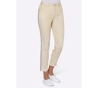 7/8-Jeans CASUAL LOOKS, Damen, Gr. 20, Kurzgrößen, beige (beige, denim), 72% Baumwolle, 25% Polyester, 3% Elasthan, unifarben, 7/8-Länge, Jeans (91043442-20) beige, denim