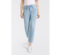 7/8-Jeans HERRLICHER "Shyra Cropped Denim Comfort", Damen, Gr. 31, N-Gr, blau (blau daisy), Denim/Jeans, Obermaterial: 98% Baumwolle, 2% Elasthan, 7/8-Länge, Jeans, mit halb verdeckter Knopfleiste (44