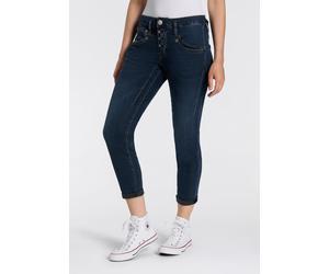 7/8-Jeans HERRLICHER "Shyra Cropped Denim Stretch", Damen, Gr. 27, N-Gr, blau (orion), Denim/Jeans, Obermaterial: 97% Baumwolle, 3% Elasthan, Jeans, mit halb verdeckter Knopfleiste (75966716-27) orion