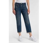 7/8-Jeans HERRLICHER "Shyra Tap Denim", Damen, Gr. 28, N-Gr, gusty, Denim/Jeans, Obermaterial: 97% Baumwolle, 3% Elasthan, gerade 7/8-Länge, Jeans 7/8-Jeans, mit Abnähern (69161957-28)