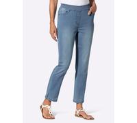 7/8-Jeans INSPIRATIONEN, Damen, Gr. 40, Normalgrößen, blau (blau, bleached), 78% Baumwolle, 20% Polyester, 2% Elasthan, unifarben, 7/8-Länge, Jeans (88681555-40) blau, bleached