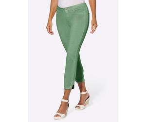 7/8-Jeans INSPIRATIONEN, Damen, Gr. 54, Normalgrößen, grün (eucalyptus), 96% Baumwolle, 4% Elasthan, unifarben, 7/8-Länge, Jeans (51362921-54) eucalyptus