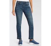 7/8-Jeans KANGAROOS "CULOTTE-JEANS", Damen, Gr. 38, N-Gr, blau (blau used), Denim/Jeans, Obermaterial: 69% Baumwolle, 30% Polyester, 1% Elasthan, Abriebeffekte, Destroyed-Effekte, Basic, regular fit 7