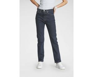 7/8-Jeans LEVI'S "501 Crop", Damen, Gr. 28, Länge 26, blau (schwarz, blau), Denim/Jeans, Obermaterial: 99% Baumwolle, 1% Elasthan, figurbetont 7/8-Länge, Jeans, 501 Collection, 5-Pocket-Style (3450290