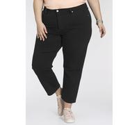 7/8-Jeans LEVI'S PLUS "501 CROP", Damen, Gr. 18 (50), N-Gr, schwarz, Denim/Jeans, Obermaterial: 97% Baumwolle, 2% Polyester, 1% Elasthan, figurbetont 7/8-Länge, Jeans, in klassischer Leibhöhe (4861330