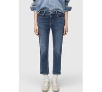 7/8-Jeans MAC "DREAM cropped auth.", Damen, Gr. 44, Länge 27, blau (blau moon basic wash), Denim/Jeans, Obermaterial: 94% Baumwolle, 4% Elastomultiester, 2% Elasthan, straight fit 7/8-Länge, Jeans, In