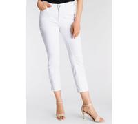 7/8-Jeans MAC "Dream Summer", Damen, Gr. 36, Länge 26, weiß (weiß denim), Denim/Jeans, Obermaterial: 75% Baumwolle, 12% Modal, 9% Polyester, 4% Elasthan, figurbetont knöchelfrei, Jeans, verkürzt mit S