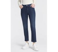 7/8-Jeans MAC "MELANIE 7/8 summer", Damen, Gr. 34, Länge 27, blau (authentic dunkelblau used), Denim/Jeans, Obermaterial: 86% Baumwolle, 10% Polyester, 4% Elasthan, straight fit 7/8-Länge, Jeans, Somm