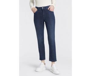 7/8-Jeans MAC "MELANIE 7/8 summer", Damen, Gr. 38, Länge 27, blau (authentic dunkelblau used), Denim/Jeans, Obermaterial: 86% Baumwolle, 10% Polyester, 4% Elasthan, straight fit 7/8-Länge, Jeans, Somm