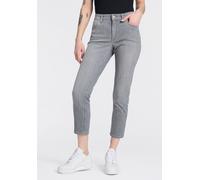 7/8-Jeans MAC "MELANIE 7/8 summer", Damen, Gr. 44, Länge 27, grau (grau comercial wash), Denim/Jeans, Obermaterial: 86% Baumwolle, 10% Polyester, 4% Elasthan, straight fit 7/8-Länge, Jeans, Sommerlich