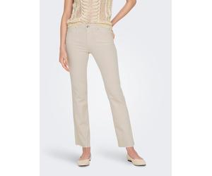 7/8-Jeans ONLY "ONLANN-KENYA MW CR AK FLA ECRU DNM NOOS", Damen, Gr. XS (34), Länge 32, beige (ecru), Denim/Jeans, Obermaterial: 86% Baumwolle, 13% Polyester, 1% Elasthan, unifarben, ausgestellt knöch