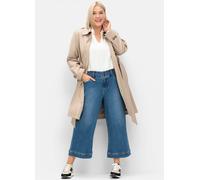 7/8-Jeans SHEEGO, Damen, Gr. 40, Normalgrößen, blau (blau denim), 99% Baumwolle, 1% Elasthan, unifarben, 7/8-Länge, Jeans (70510914-40) blau denim