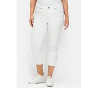 7/8-Jeans SHEEGO, Damen, Gr. 40, Normalgrößen, weiß (weiß denim), 75% Baumwolle, 24% Polyester, 1% Elasthan, unifarben, 7/8-Länge, Jeans (86890232-40) weiß denim