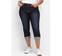 Sheego 7/8-Jeans in schmaler Form, mit Kontrasttape 58 blue black denim