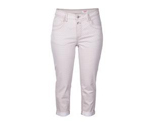 7/8-Jeans STOOKER WOMEN "LIMA Boyfriend Fit Capri", Damen, Gr. 42, Länge 21, beige (nature minimal aop), Twill, 82% Baumwolle, 17% Polyester, 1% Elasthan, lässig geschnitten 7/8-Länge, Jeans, Boyfrien
