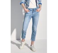 7/8-Jeans STREET ONE "Style Jane", Damen, Gr. 30, Länge 26, blau (ultra bleach random washed), Denim/Jeans, Obermaterial: 89% Baumwolle, 8% Polyester, 3% Elasthan, unifarben, regular fit 7/8-Länge, Je