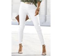 7/8-Jeggings LASCANA "aus weichem Stretch-Denim", Damen, Gr. 40, N-Gr, weiß, Denim/Jeans, Obermaterial: 67% Baumwolle, 29% Polyester, 4% Elasthan, unifarben, figurbetont 7/8-Länge, Hosen 5-Pocket-Hose