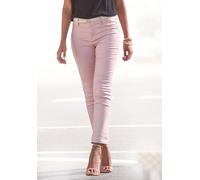 7/8-Jeggings LASCANA "aus weichem Stretch-Denim", Damen, Gr. 44, N-Gr, lila (mauve), Denim/Jeans, Obermaterial: 67% Baumwolle, 29% Polyester, 4% Elasthan, unifarben, figurbetont 7/8-Länge, Hosen 5-Poc