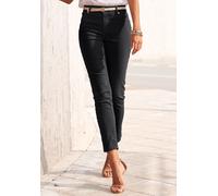 7/8-Jeggings LASCANA, Damen, Gr. 46, N-Gr, schwarz, Denim/Jeans, Obermaterial: 67% Baumwolle, 29% Polyester, 4% Elasthan, unifarben, figurbetont 7/8-Länge, Hosen 5-Pocket-Hose, in Skinny-Form, Stretch