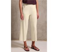 Culotte STREET ONE STUDIO, Damen, Gr. 46, Länge 26, velvet cream, Jersey, 95% Viskose, 5% Elasthan, unifarben, loose fit 7/8-Länge, Hosen Culotte, High Waist (28604915-46) velvet cream