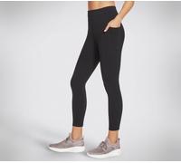 7/8-Leggings SKECHERS, Damen, Gr. M (38/40), N-Gr, schwarz, Jersey, Obermaterial: 88% Nylon, 12% Elasthan, unifarben, regular fit, Hosen, mit Seitennahttaschen, aus Jersey-Material, schmale Beinform (