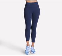 7/8-Leggings SKECHERS, Damen, Gr. XS (34), N-Gr, blau (navy), Jersey, Obermaterial: 88% Nylon, 12% Elasthan, unifarben, regular fit, Hosen, mit Seitennahttaschen, aus Jersey-Material, schmale Beinform