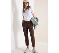 Cecil Damen Mid Waist Slim Leg Hose im Casual Fit in Braun, Gr: XXL