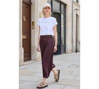 7/8 Mid Waist Wide Leg Hose im Leinen-Look