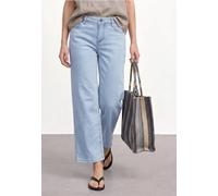 Street One Frauen Mid Waist Wide Leg Jeans im Loose Fit in Blau, Gr: 30