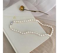 7-8 mm natürliche Süßwasser-Damen-Halskette, echte 925er-Sterlingsilber-Schnalle, weiße reisförmige Perle, Schmuck, Geschenk