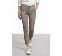 Street One Frauen 7/8 Slim Leg Hose im Satin-Look in Braun, Gr: 42