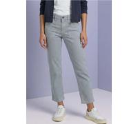 Comfort-fit-Jeans STREET ONE, Damen, Gr. 33, Länge 26, blau (indigo striped wash), Jeans, 97% Baumwolle, 3% Elasthan, unifarben, 7/8-Länge, Jeans, 5-Pocket-Style (73164408-33) indigo striped wash